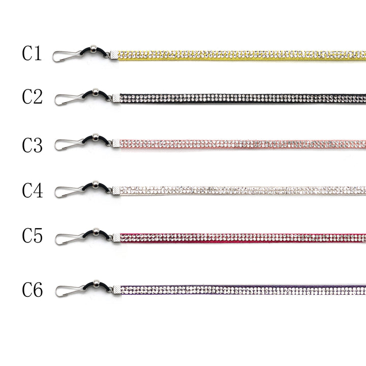 Decorative Crystal-Accent Eyewear Strap Bowlift