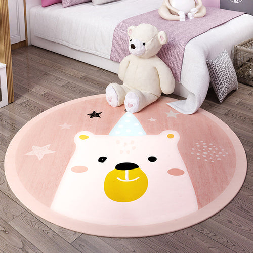 BowLift | Trendy Children's Room Rug Multicolored Cartoon Animal Print Indoor Rug Synthetic Easy Care Pet Friendly Washable Rug