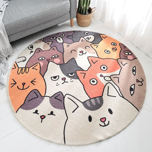 BowLift | Relaxing Kids Room Carpet Multi Color Cartoon Print Indoor Carpet Lamb Wool Non-Slip Underlay Pet-Friendly Area Rug