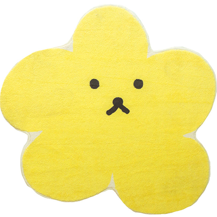 BowLift | Relaxing Bedroom Rug Yellow Cartoon Printed Indoor Rug Polyester Non-Slip Back Stain-Resistant Area Rug