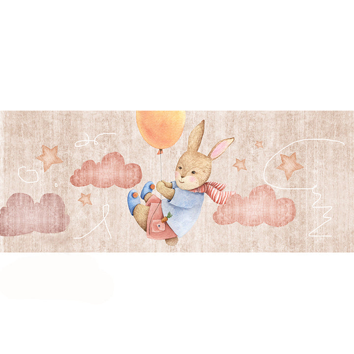 BowLift | Fancy Cartoon Print Rug Multicolored Cotton Blend Indoor Rug Non-Slip Back Machine Washable Rug for the Bedroom