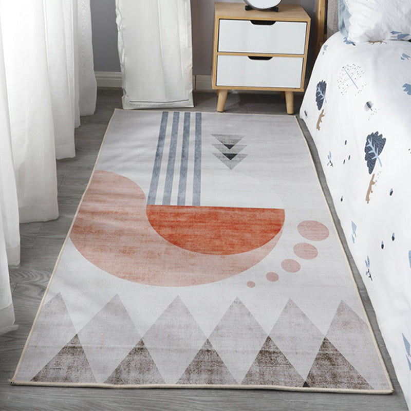 BowLift | Scandinavian Bedroom Rug Multicolor Color Blocked Indoor Rug Synthetic Non-slip Machine Washable Carpet