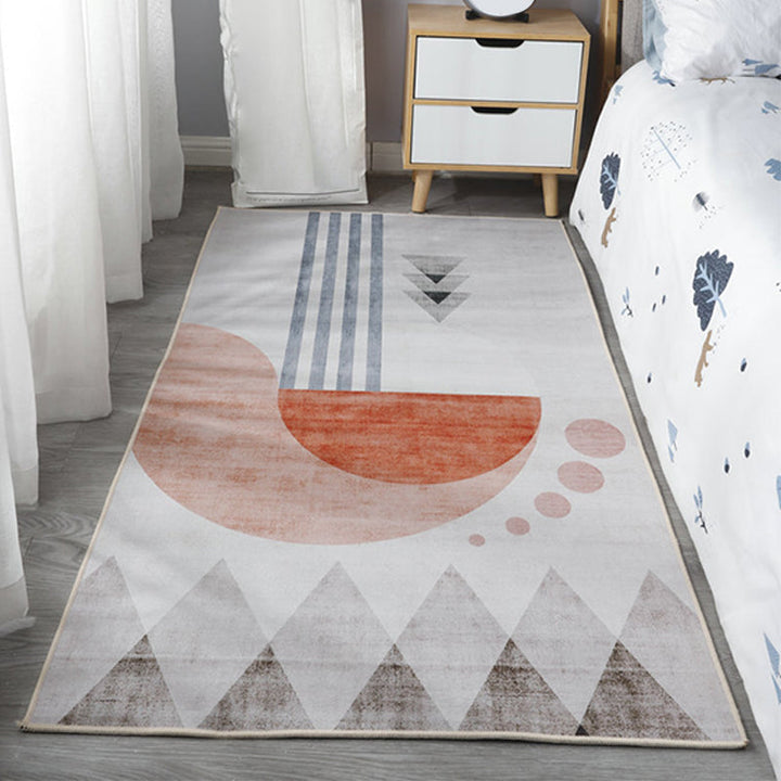 BowLift | Scandinavian Bedroom Rug Multicolor Color Blocked Indoor Rug Synthetic Non-slip Machine Washable Carpet