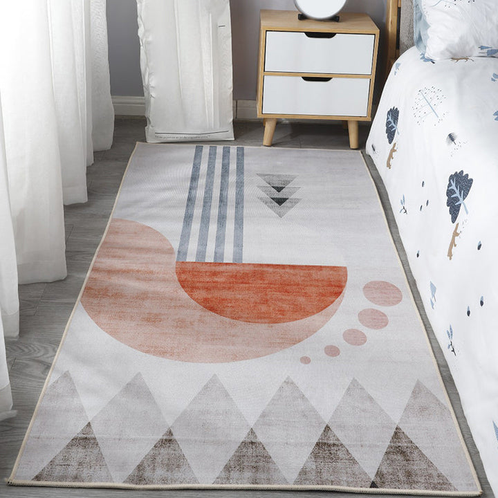 BowLift | Scandinavian Bedroom Rug Multicolor Color Blocked Indoor Rug Synthetic Non-slip Machine Washable Carpet