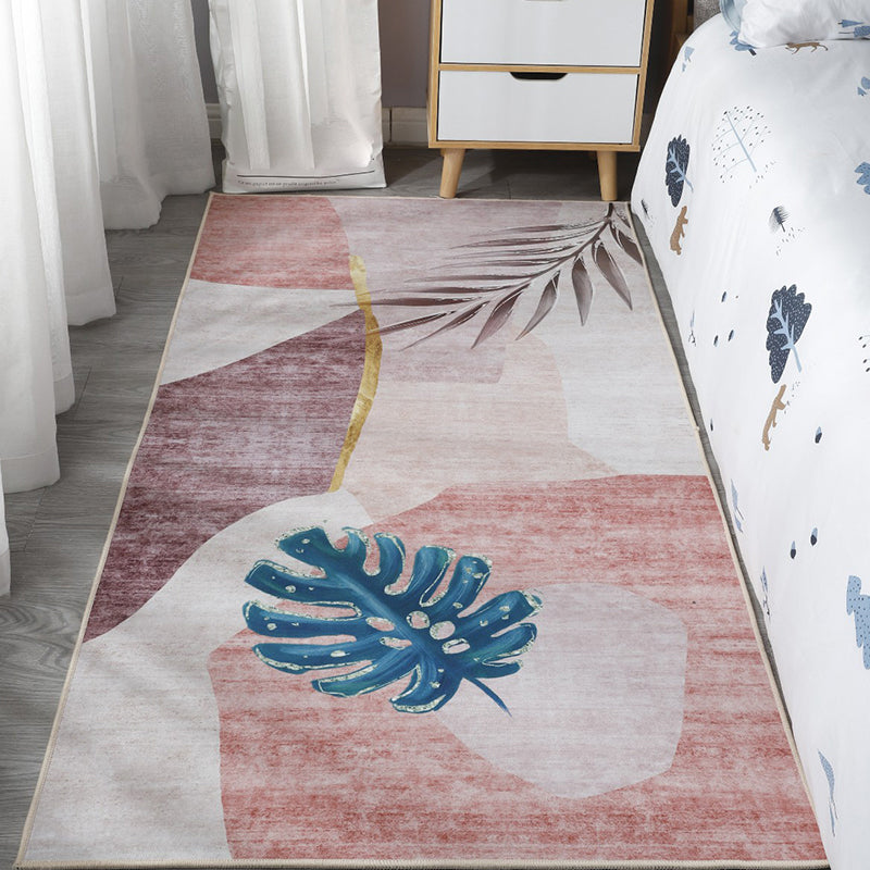 BowLift | Scandinavian Bedroom Rug Multicolor Color Blocked Indoor Rug Synthetic Non-slip Machine Washable Carpet