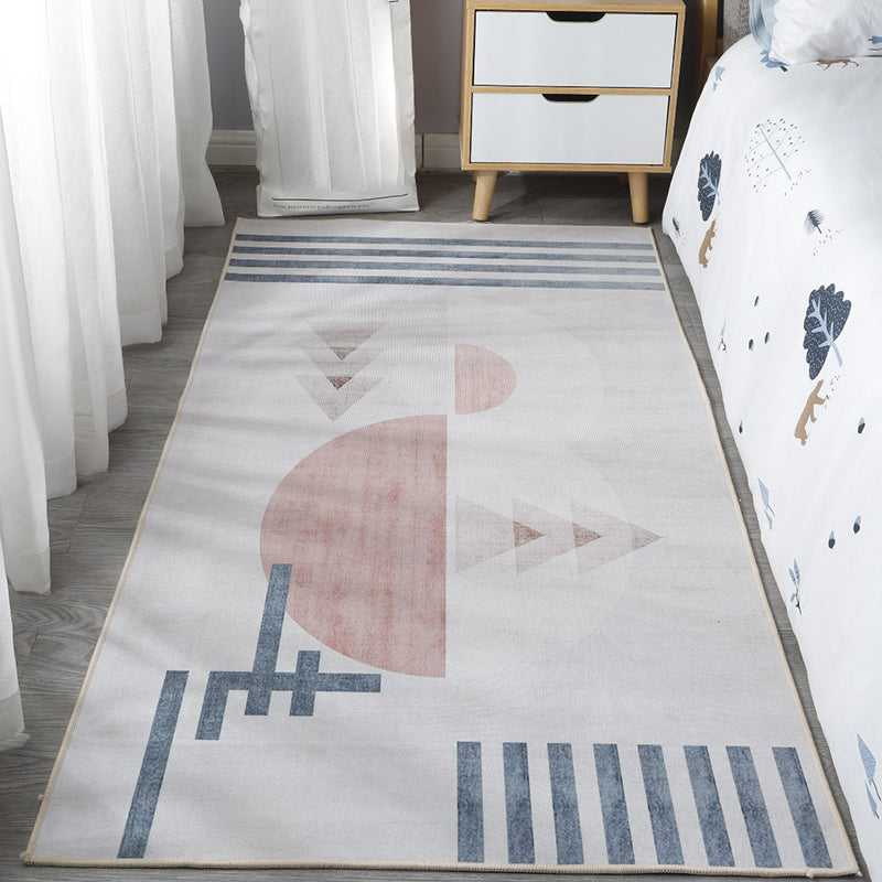 BowLift | Scandinavian Bedroom Rug Multicolor Color Blocked Indoor Rug Synthetic Non-slip Machine Washable Carpet
