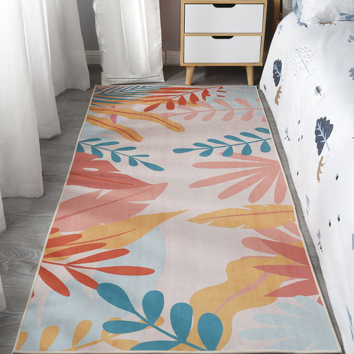 BowLift | Scandinavian Bedroom Rug Multicolor Color Blocked Indoor Rug Synthetic Non-slip Machine Washable Carpet