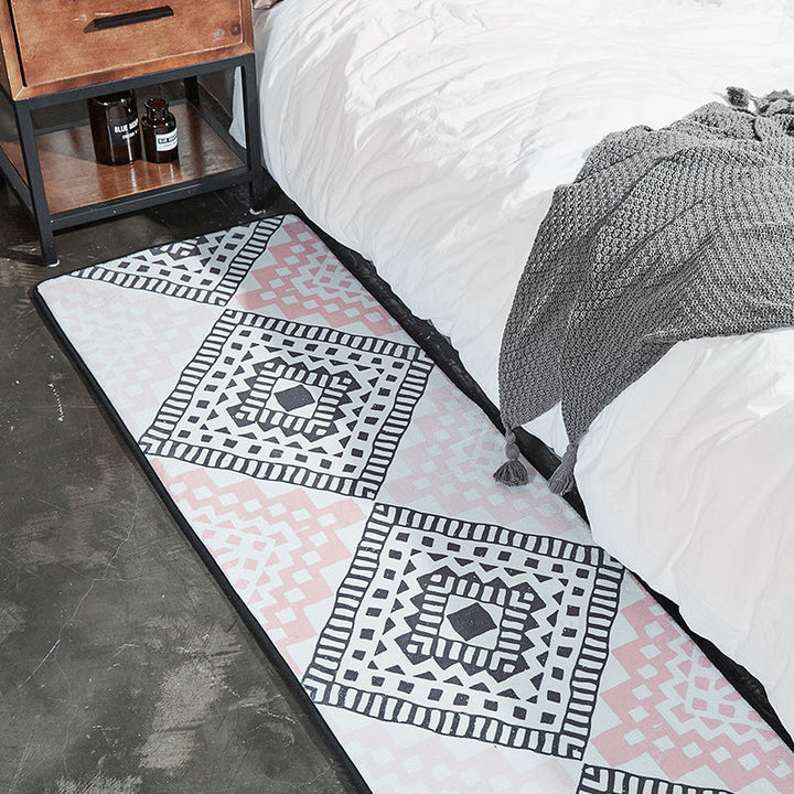 Moroccan Bedroom Rug Multicolor Tribal Print Area Rug Polypropylene Non-Slip Washable Easy Care Rug | Bowlift