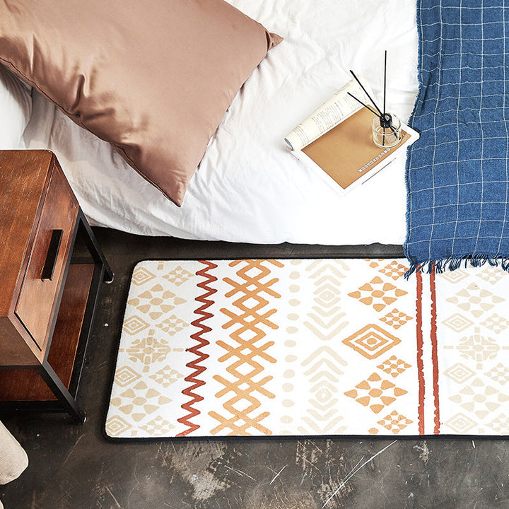 Moroccan Bedroom Rug Multicolor Tribal Print Area Rug Polypropylene Non-Slip Washable Easy Care Rug | Bowlift