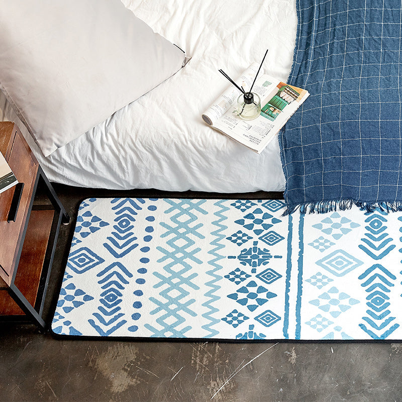 Moroccan Bedroom Rug Multicolor Tribal Print Area Rug Polypropylene Non-Slip Washable Easy Care Rug | Bowlift