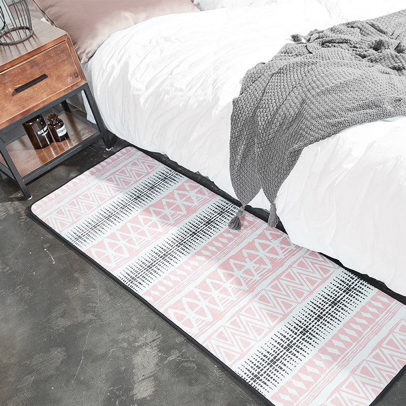 Moroccan Bedroom Rug Multicolor Tribal Print Area Rug Polypropylene Non-Slip Washable Easy Care Rug | Bowlift