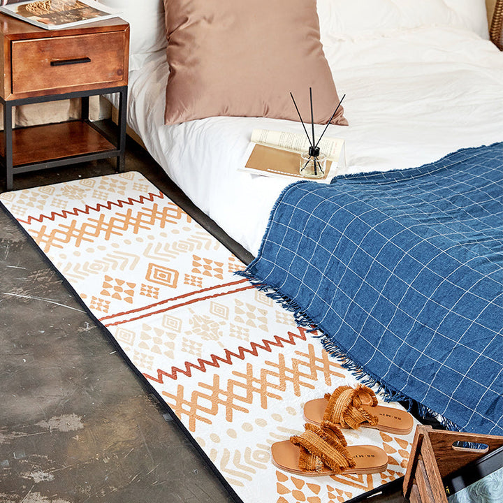 Moroccan Bedroom Rug Multicolor Tribal Print Area Rug Polypropylene Non-Slip Washable Easy Care Rug | Bowlift