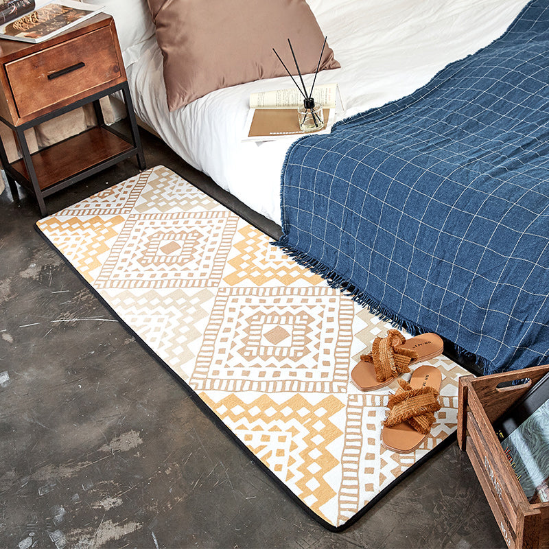 Moroccan Bedroom Rug Multicolor Tribal Print Area Rug Polypropylene Non-Slip Washable Easy Care Rug | Bowlift