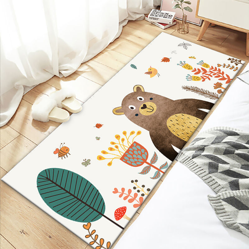 BowLift | Beautiful Bedroom Rug Multicolor Cartoon Printed Indoor Carpet PVC Non-Slip Back Machine Washable Rug