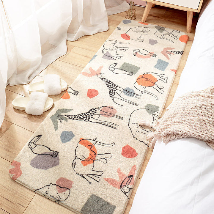 BowLift | Relaxing Children's Carpet Multicolored Plant Pattern Indoor Carpet Polyester Non-Slip Backing Easy Care Carpet