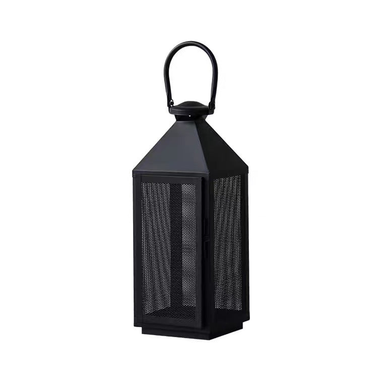 Decorative Mesh Metal Candle Lantern Trio with Hinged Door and Carry Handle Bowlift