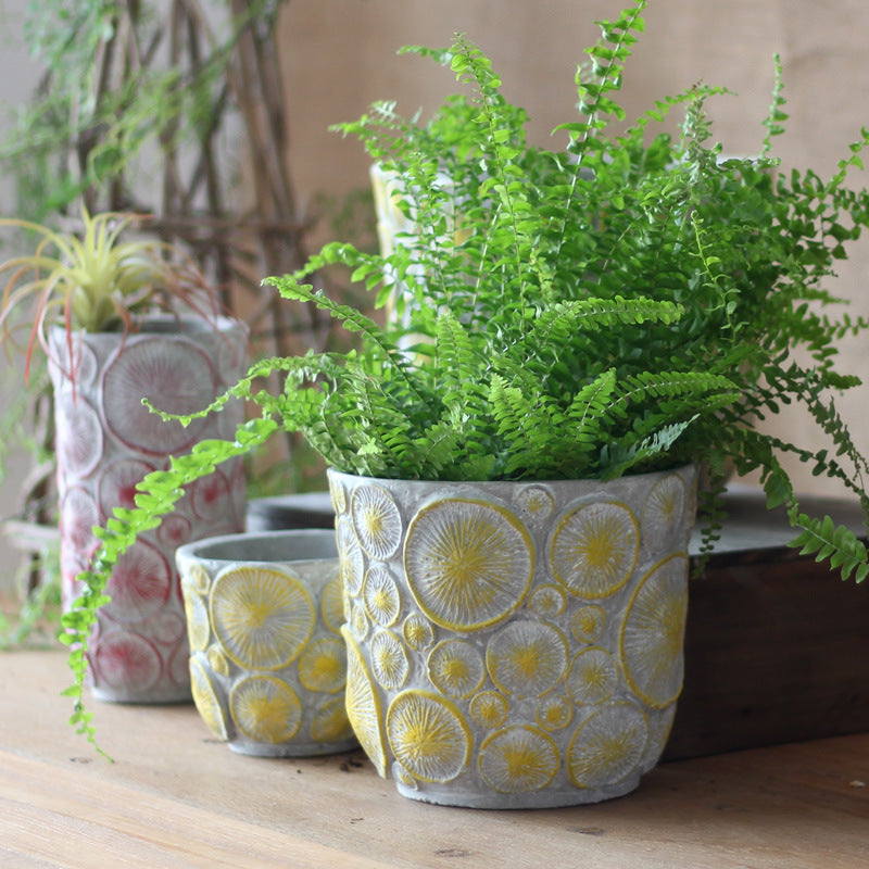 Decorative flower vase made of ceramic with relief structure Bowlift
