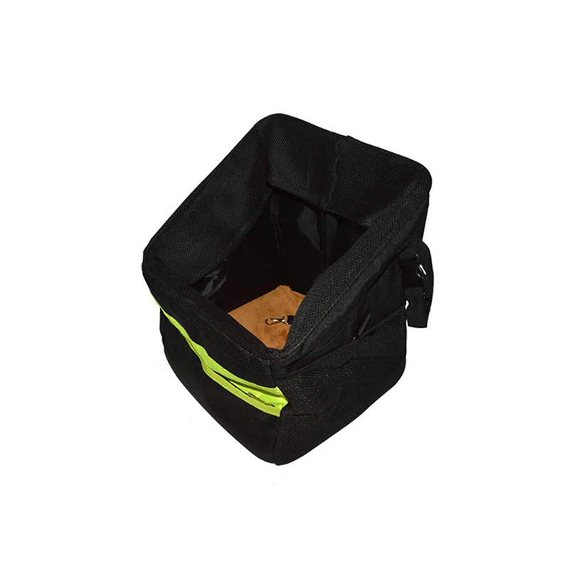 front-mount urban bike pet carrier basket with high-visibility strip padded foam walls quick-release mount and internal safety leash Bowlift