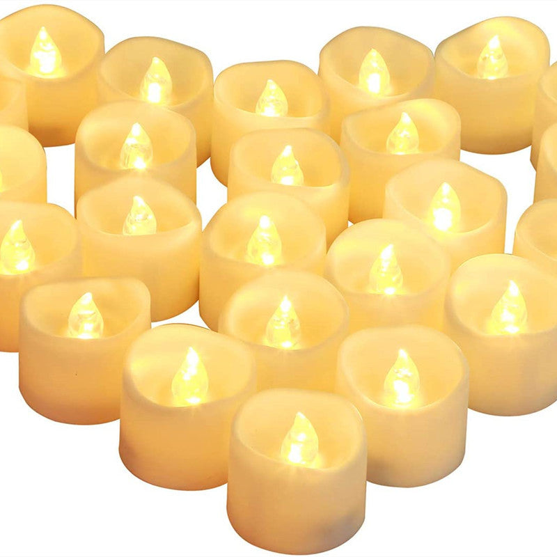 Battery-Powered Wax-Like Flicker Tealight Candle Set Bowlift