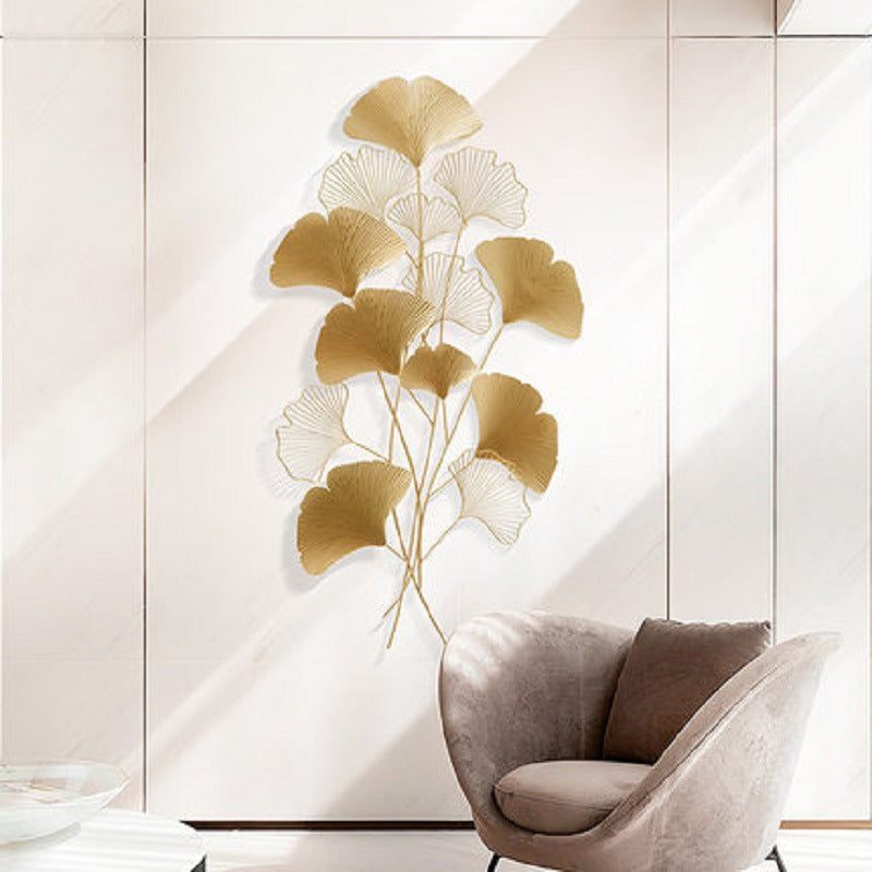 Contemporary Ginkgo Leaf Wall Sculpture Bowlift