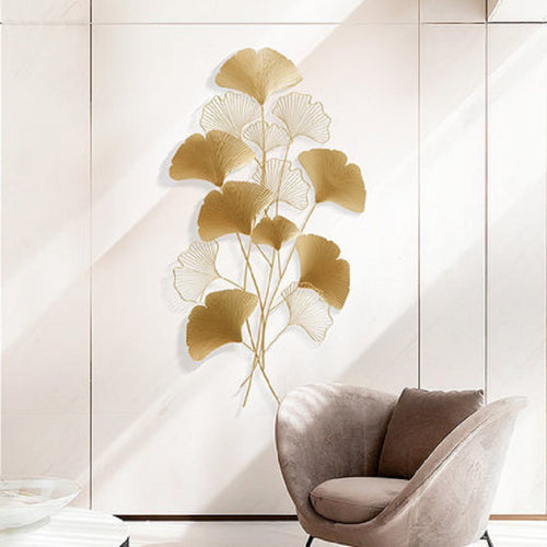 Contemporary Ginkgo Leaf Wall Sculpture Bowlift