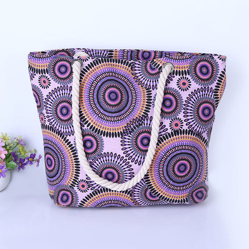 Xxl Tote bag with colorful mandala pattern Bowlift