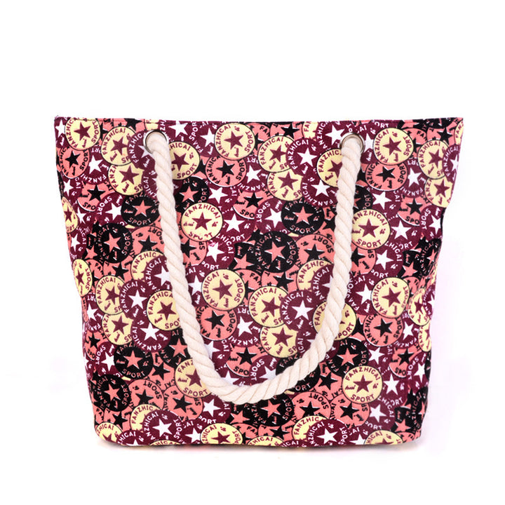 Large and Colorful Beach Bag with Mandala Pattern Bowlift