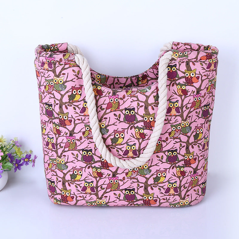 Beach bag with owl pattern Bowlift
