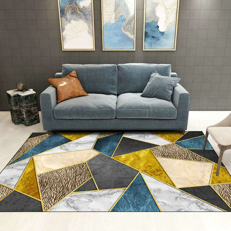 Modern Living Rug Decorative Rug Multicolor Print Rug Synthetic Stain Resistant Machine Washable Non-Slip Backing Rug | Bowlift