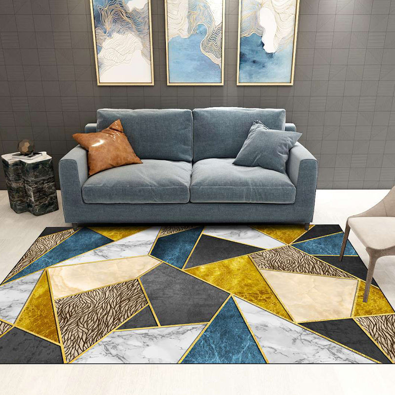 Modern Living Rug Decorative Rug Multicolor Print Rug Synthetic Stain Resistant Machine Washable Non-Slip Backing Rug | Bowlift