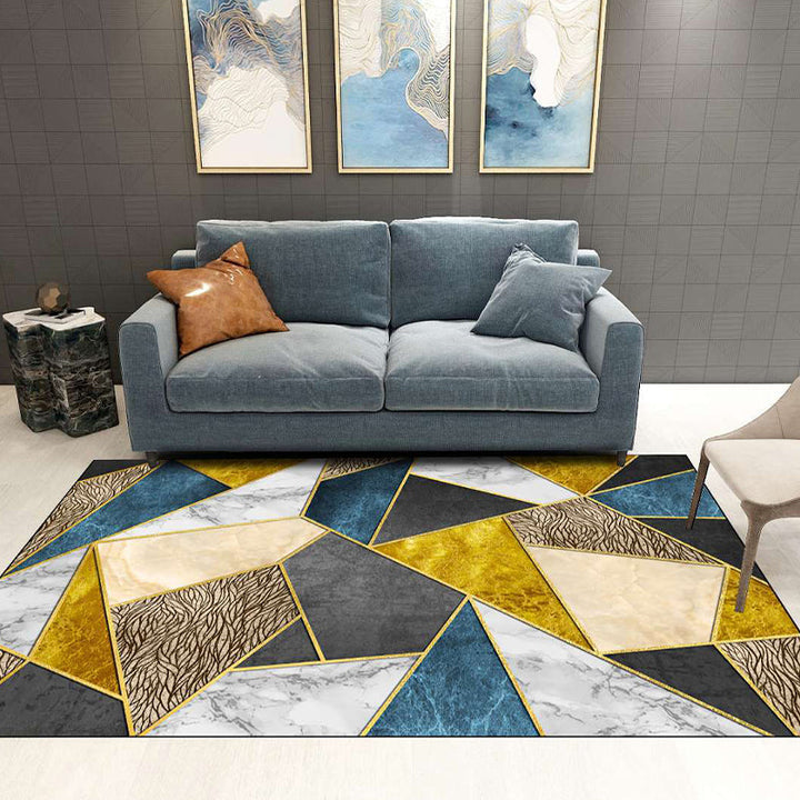 Modern Living Rug Decorative Rug Multicolor Print Rug Synthetic Stain Resistant Machine Washable Non-Slip Backing Rug | Bowlift