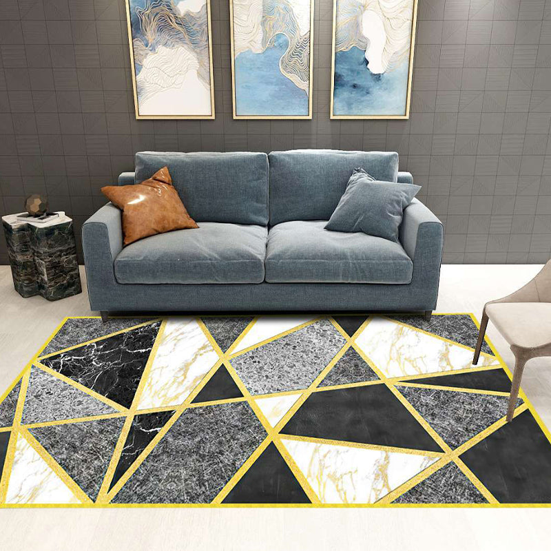 Modern Living Rug Decorative Rug Multicolor Print Rug Synthetic Stain Resistant Machine Washable Non-Slip Backing Rug | Bowlift