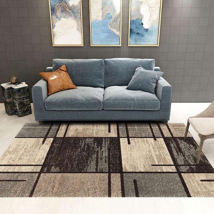 Modern Living Rug Decorative Rug Multicolor Print Rug Synthetic Stain Resistant Machine Washable Non-Slip Backing Rug | Bowlift