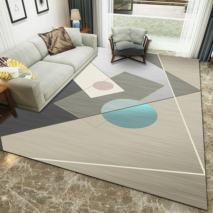 Multi-Color Geometric Rug Polypropylene Modern Rug Washable Stain Resistant Non-Slip Rug for Home | Bowlift
