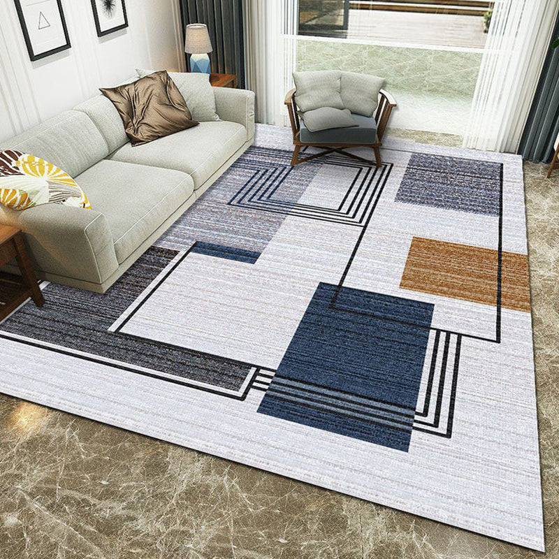 Multi-Color Geometric Rug Polypropylene Modern Rug Washable Stain Resistant Non-Slip Rug for Home | Bowlift