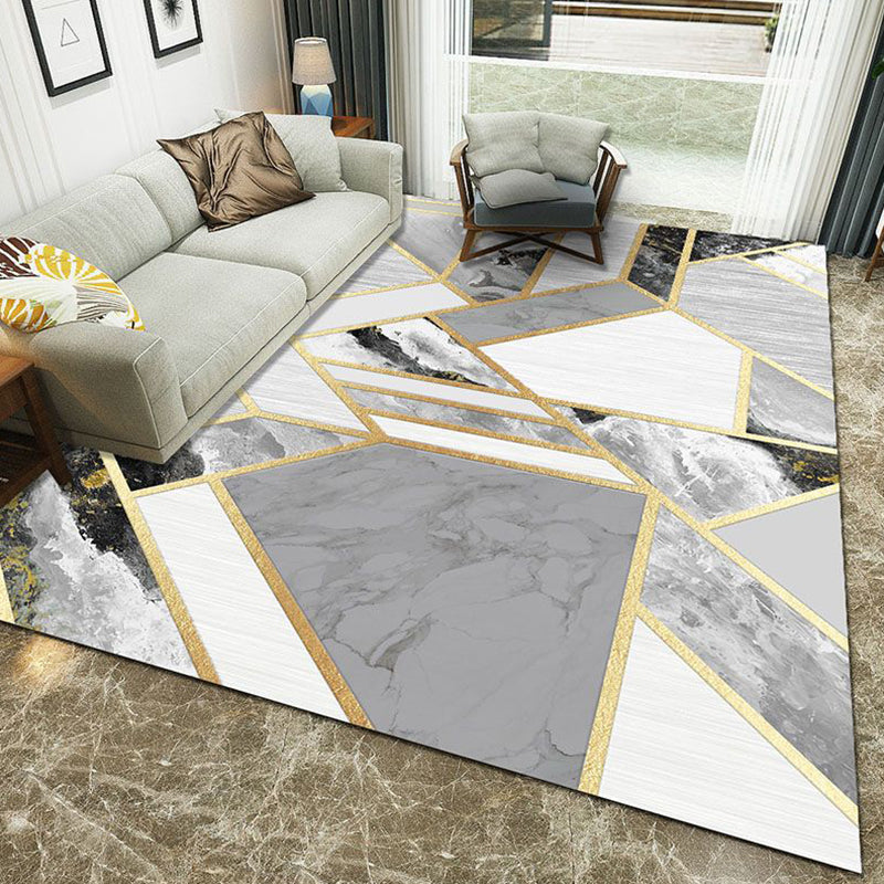 Multi-Color Geometric Rug Polypropylene Modern Rug Washable Stain Resistant Non-Slip Rug for Home | Bowlift