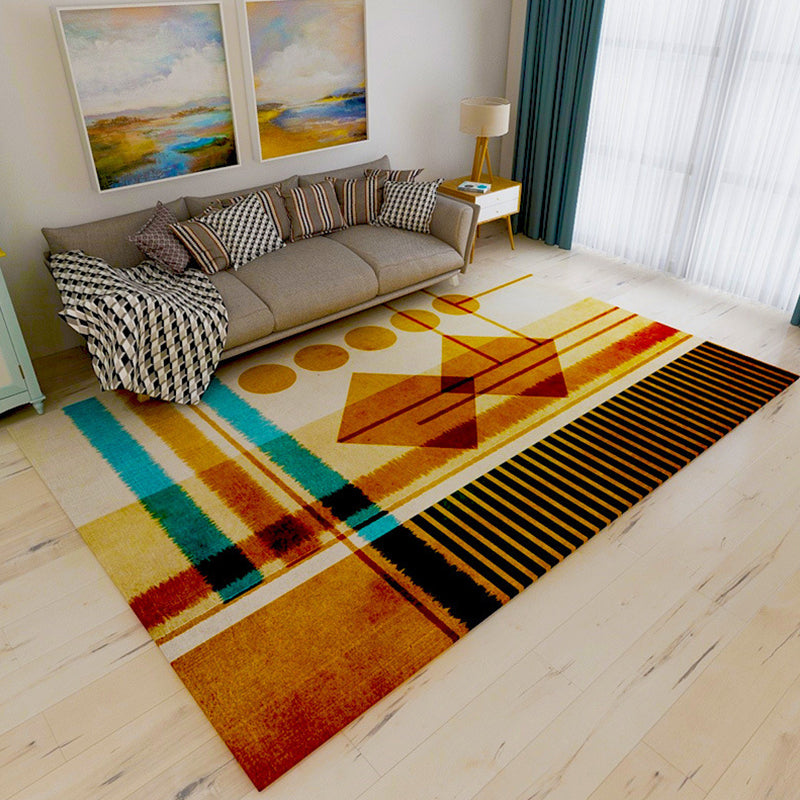 Multi-Color Geometric Rug Polypropylene Modern Rug Washable Stain Resistant Non-Slip Rug for Home | Bowlift
