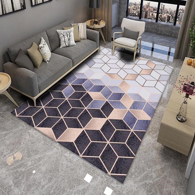 Chic Multicolor Modern Rug Polyester Geometric Color Block Rug Non-Slip Machine Washable Stain Resistant Rug for Living Room | Bowlift