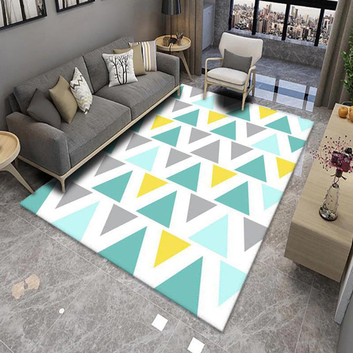 Chic Multicolor Modern Rug Polyester Geometric Color Block Rug Non-Slip Machine Washable Stain Resistant Rug for Living Room | Bowlift