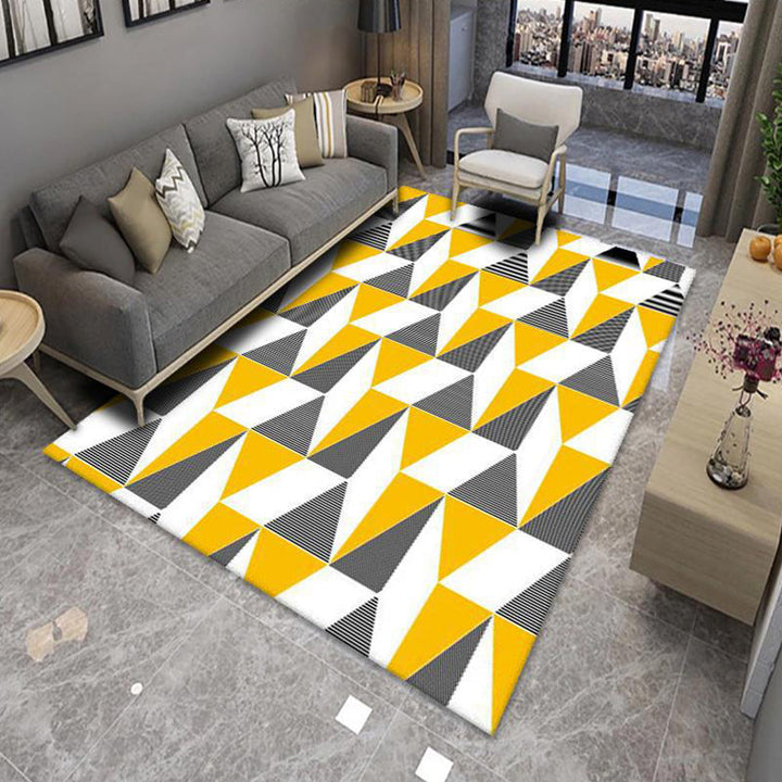 Chic Multicolor Modern Rug Polyester Geometric Color Block Rug Non-Slip Machine Washable Stain Resistant Rug for Living Room | Bowlift