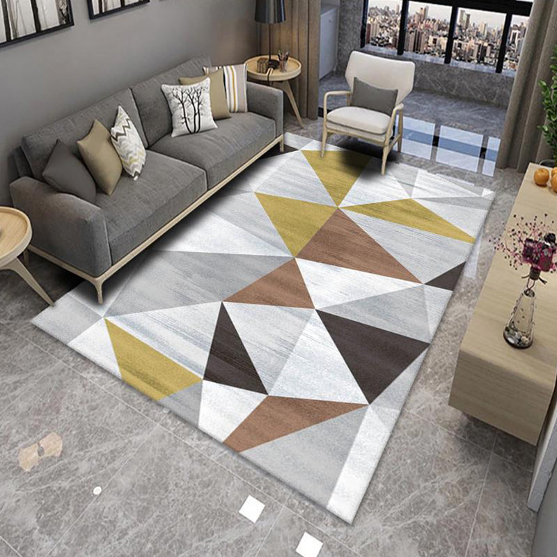 Chic Multicolor Modern Rug Polyester Geometric Color Block Rug Non-Slip Machine Washable Stain Resistant Rug for Living Room | Bowlift