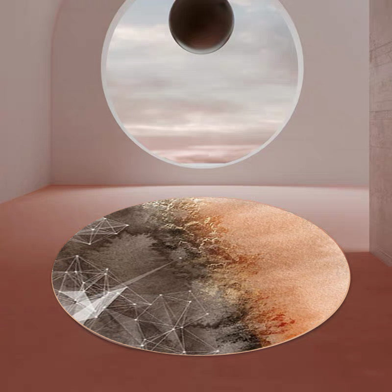 BowLift | Contemporary Decorative Rug Multicolored Geo Print Area Rug Cotton Blend Non-Slip Back Easy Care Rug