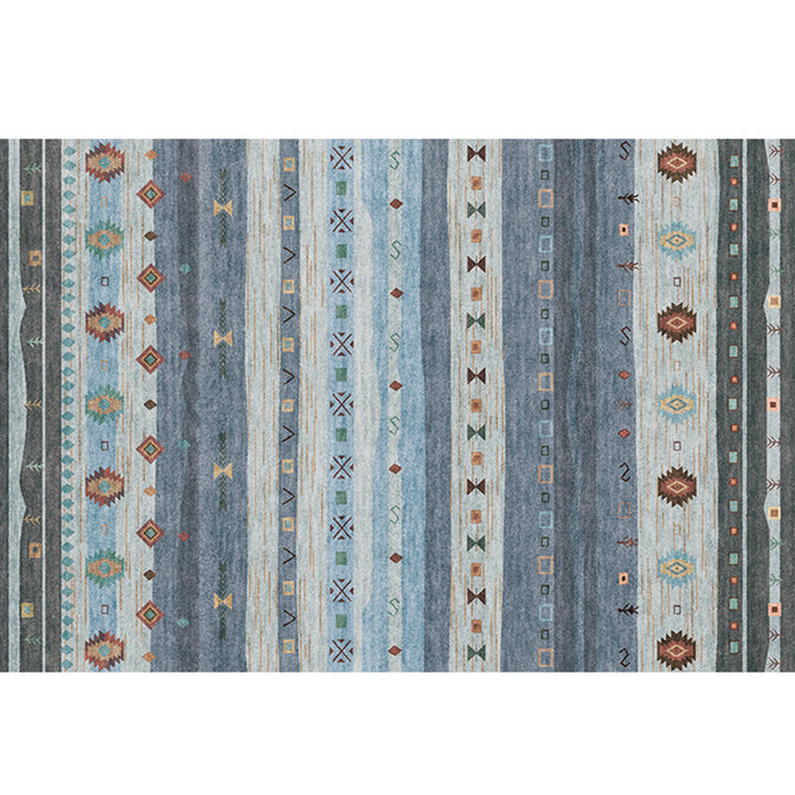 BowLift | Natural Living Room Carpet Multicolor Geo Pattern Indoor Carpet Polypropylene Non-Slip Machine Washable Area Rug