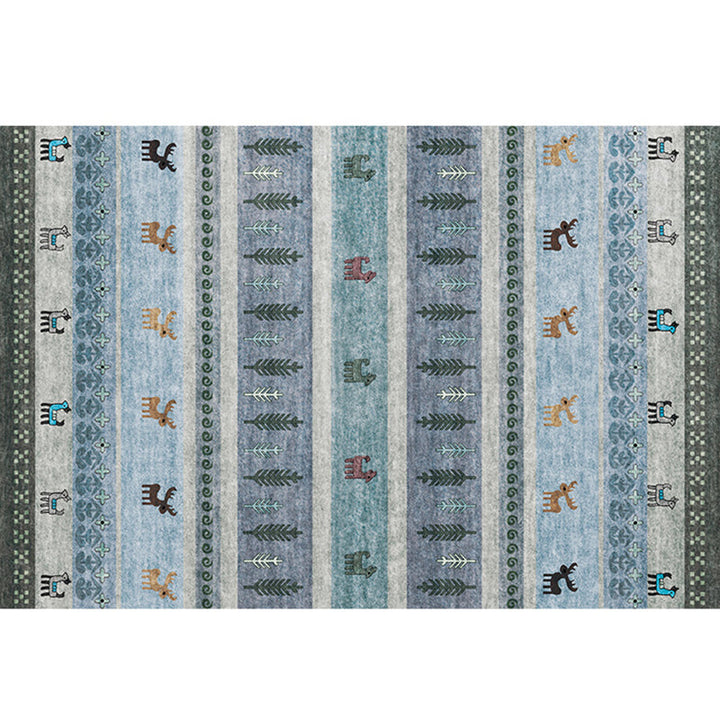 BowLift | Natural Living Room Carpet Multicolor Geo Pattern Indoor Carpet Polypropylene Non-Slip Machine Washable Area Rug