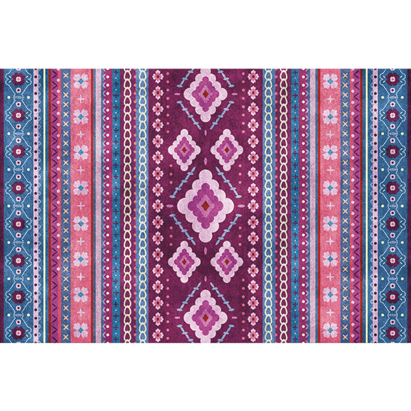 BowLift | Natural Living Room Rug Multicolor Geo Printed Piece Rug Synthetic Non-Slip Back Pet Friendly Indoor Rug