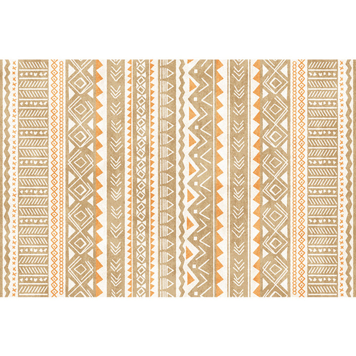 BowLift | Natural Living Room Rug Multicolor Geo Printed Piece Rug Synthetic Non-Slip Back Pet Friendly Indoor Rug