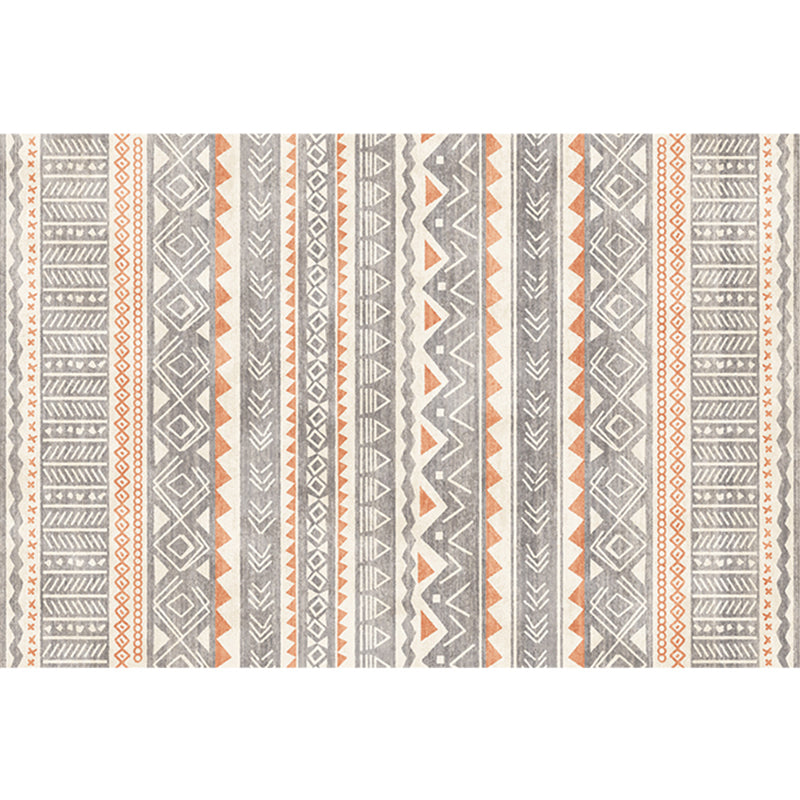 BowLift | Natural Living Room Rug Multicolor Geo Printed Piece Rug Synthetic Non-Slip Back Pet Friendly Indoor Rug