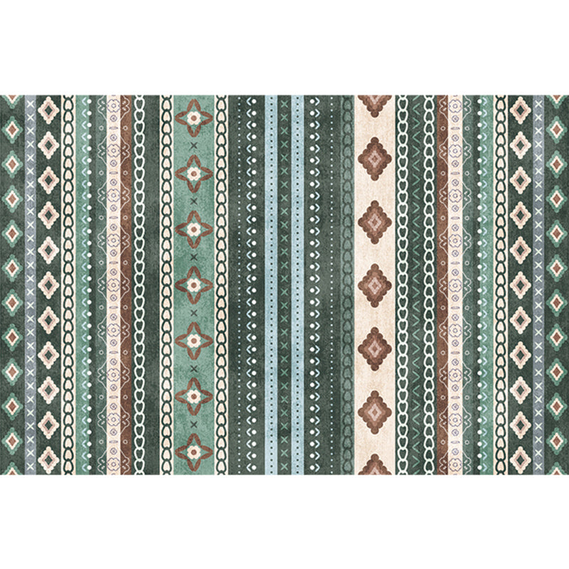 BowLift | Natural Living Room Rug Multicolor Geo Printed Piece Rug Synthetic Non-Slip Back Pet Friendly Indoor Rug
