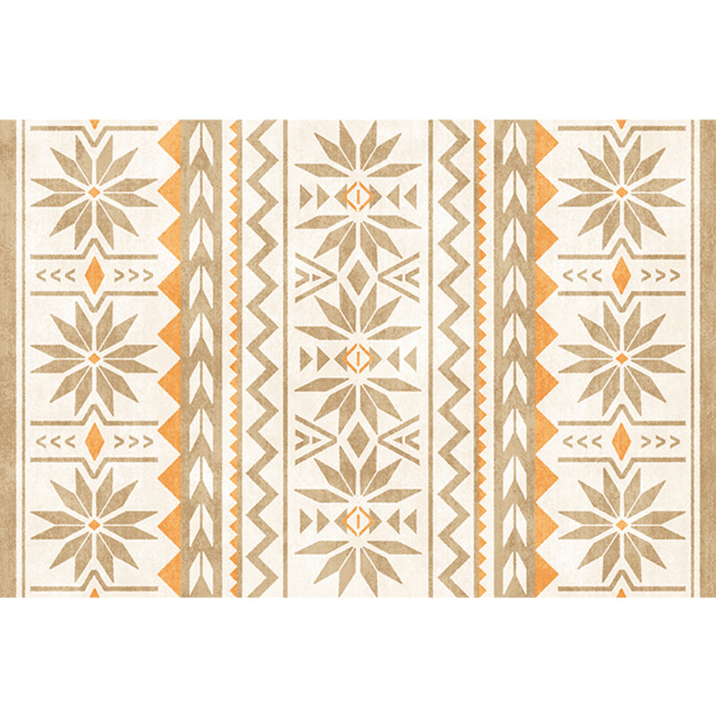 BowLift | Natural Living Room Rug Multicolor Geo Printed Piece Rug Synthetic Non-Slip Back Pet Friendly Indoor Rug