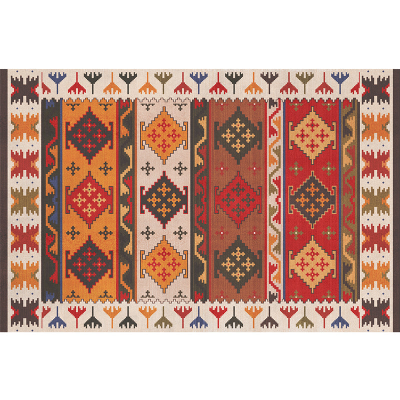 BowLift | Red Southwest Rug Polypropylene geometric pattern area rug non-slip backing machine washable easy care indoor rug for living room